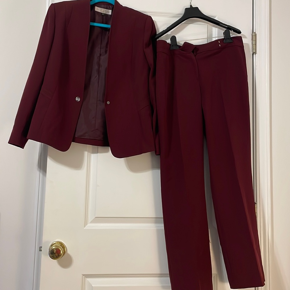 Maroon/Burgundy Blazer and Pant Set